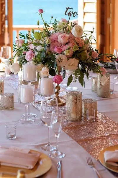 12x108inch Sparkly Sequin Rose Gold Table Runner Decorative 12x108inch Sparkly Sequin Rose Gold Table Runner Decorative Runners Tablelcoth For Birthday Parties Weddings Baby Showers In Event Party From Home