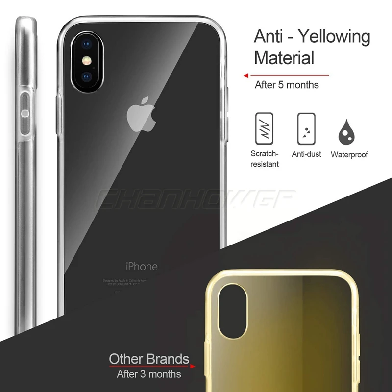 360 прозрачный двойной силиконовый чехол для iPhone XS Max XR X с полным покрытием 6 6S 7 8 Plus