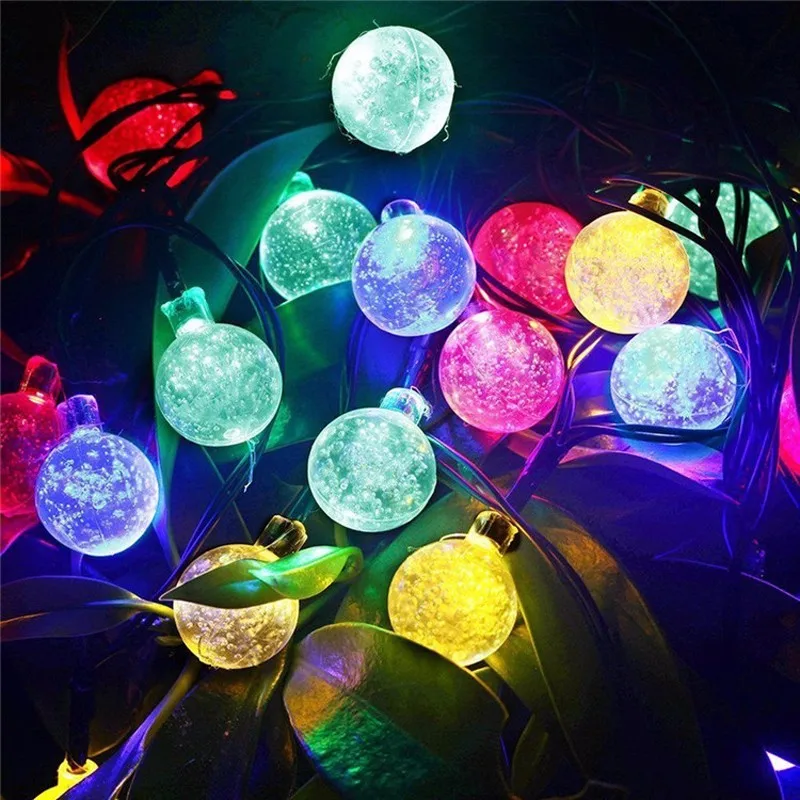 5M 20Leds 4Colors Solar String Light Bubble Ball W...
