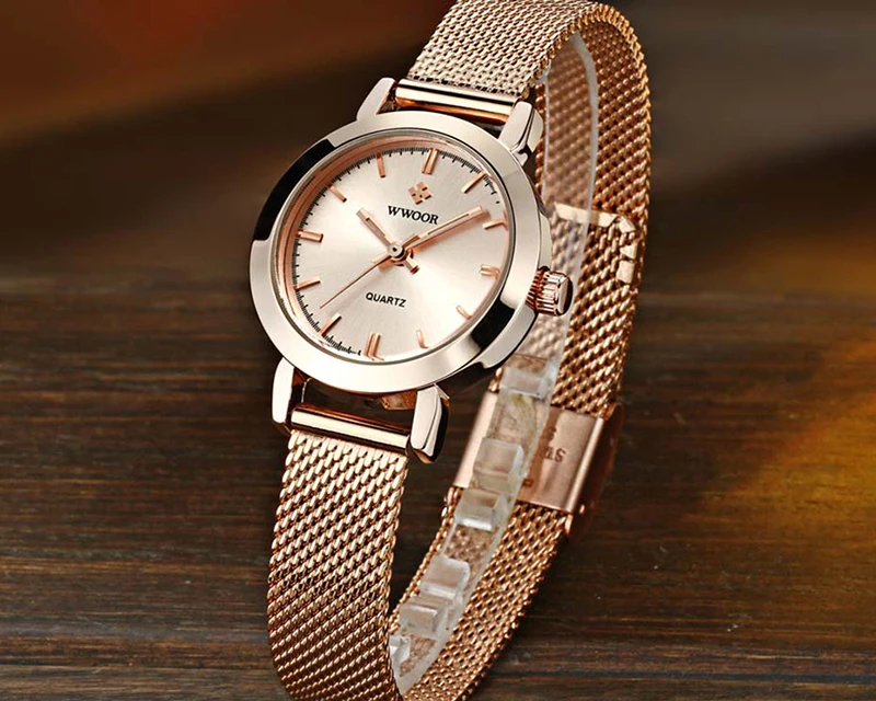 Gold Watch Women 2019 Top Luxury Brand WWOOR Stainless Steel Watches Women Fashion Bracelet Wristwatch Clock Reloj Mujer 2019 (3)