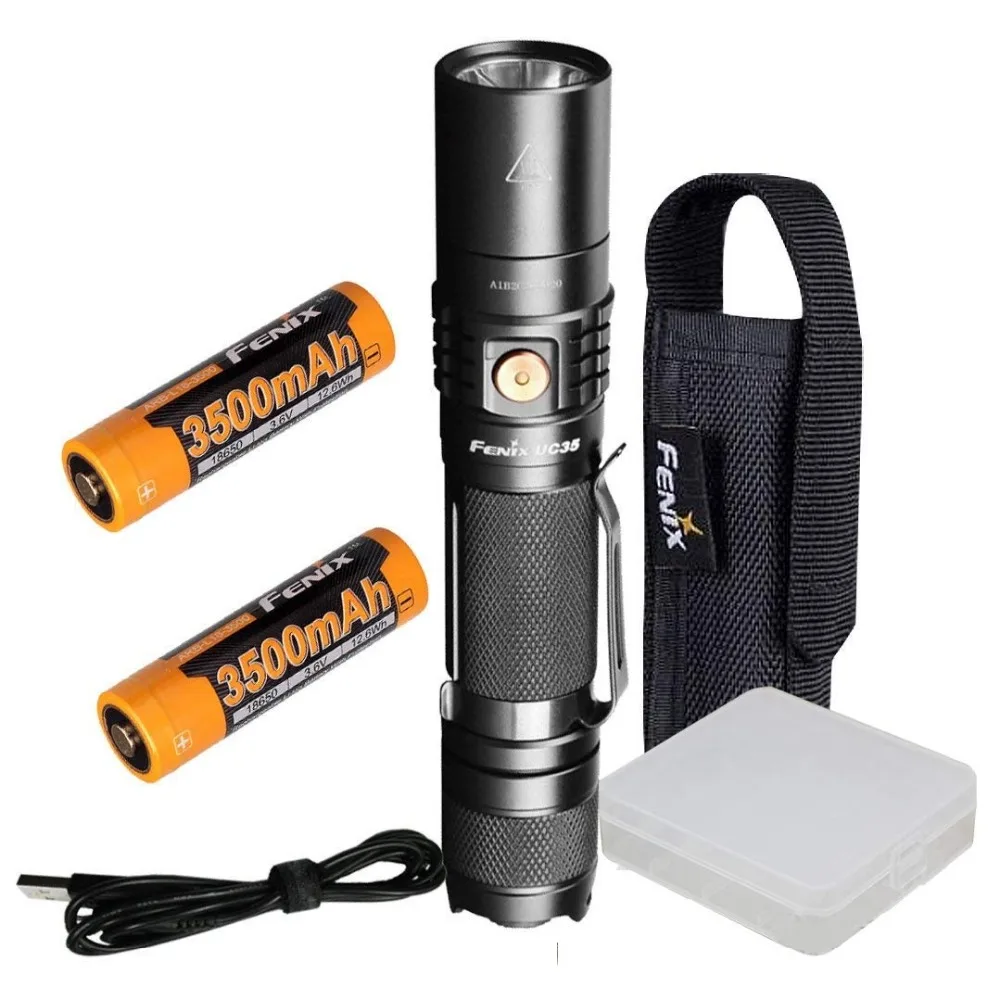 

Fenix UC35 V2.0 2018 Upgrade 1000 Lumen Rechargeable Tactical Flashlight with 2 X 3500mAh Battery,Holster, USB Charging Cable