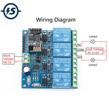 5V ESP8266 ESP-01 4 канала Wi-Fi релейный модуль пульт дистанционного управления для умного дома IOT передача с помощью приложения на телефоне контроллер