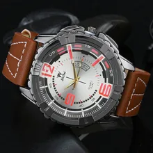 Роскошные мужские часы, деловые часы с большим циферблатом, модные кварцевые часы с кожаным ремешком, мужские наручные вечерние часы, украшение для бизнеса, Watc