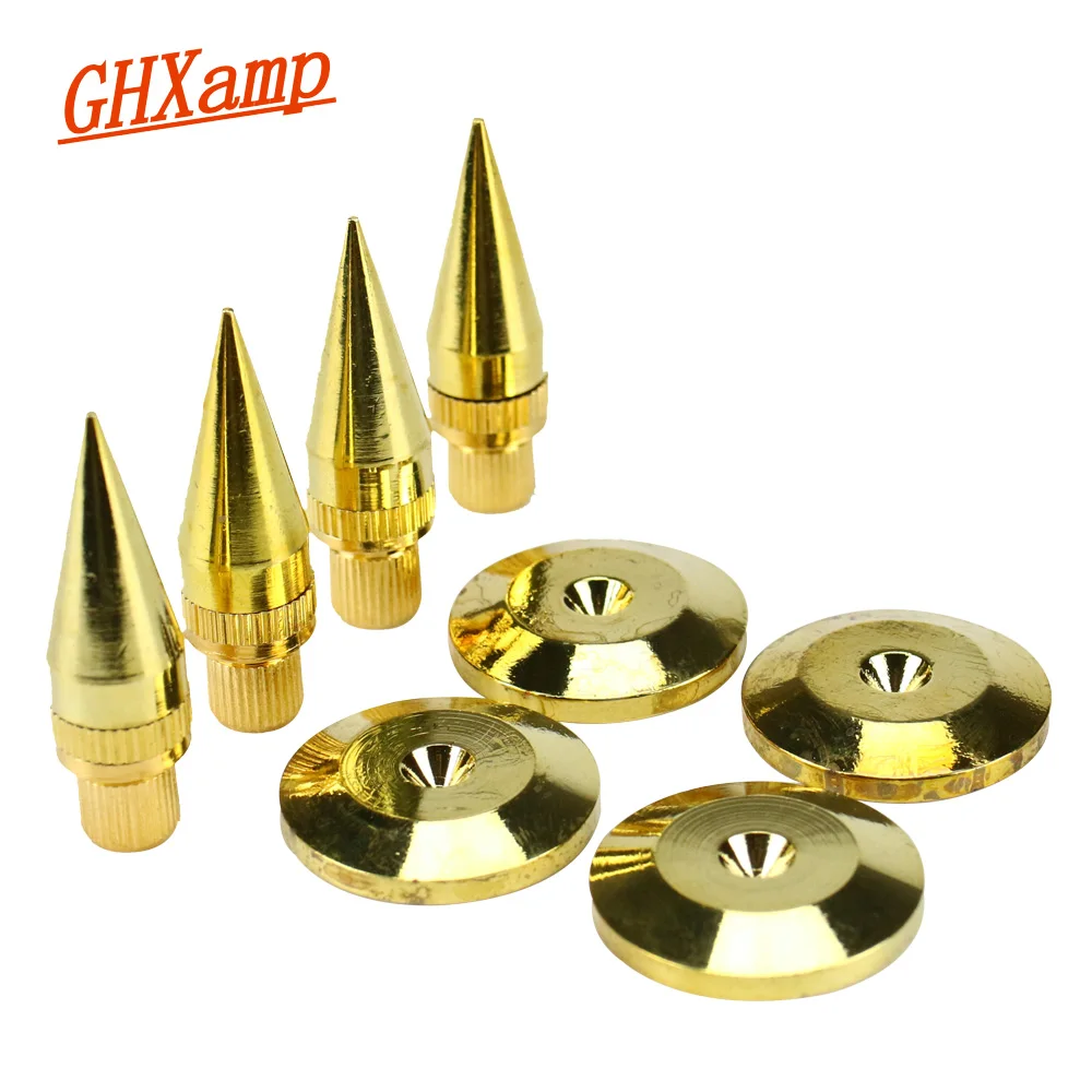 

GHXAMP M6*36 Speaker Stand Spikes Foot Pad Pure Copper Gold plated Heavy-duty Subwoofer Speaker Suspension Dedicated 4 Sets
