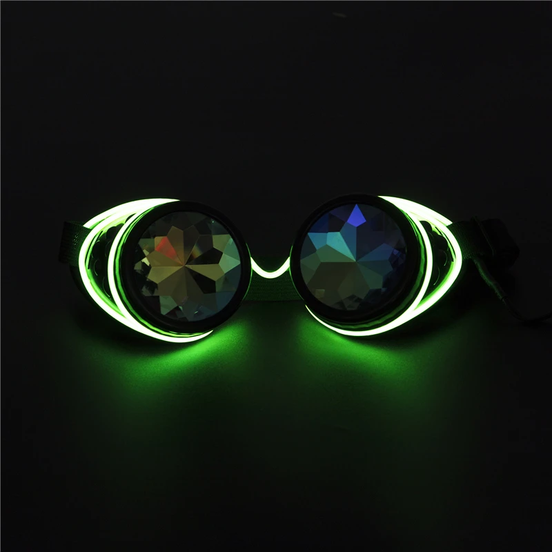

C.F.GOGGLE Steampunk Goggles Welding Illuminated Punk Goggles Retro Gothic Kaleidoscope Colorful Lens Cosplay Eyewear Kaleidoscope Goggles