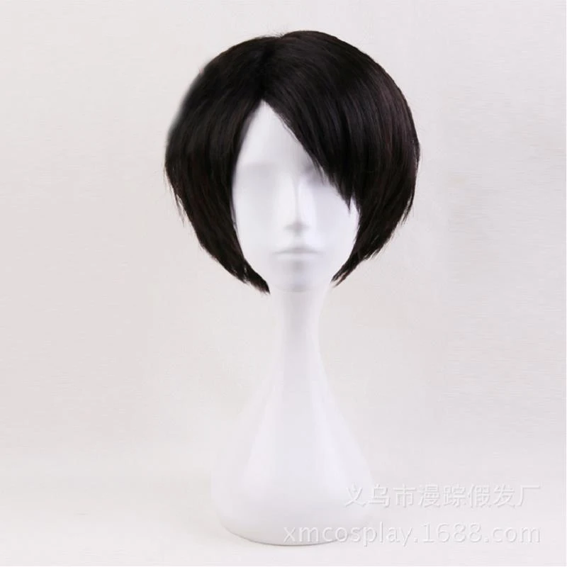 

Attack on Titan Costume Levi Ackerman Cosplay Wigs Men Short Straight Synthetic Hair Halloween Carnival Props Role Play Wig
