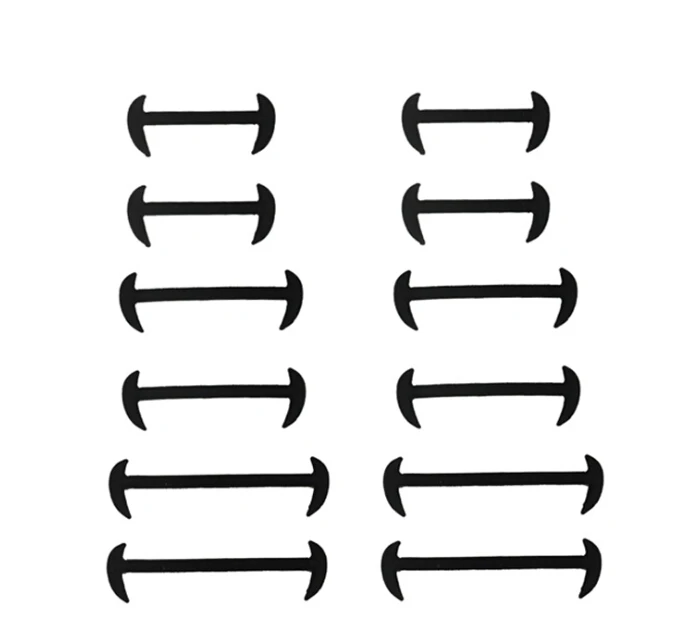 12 шт./партия, 3 размера, эластичные силиконовые шнурки для кожаной обуви, шнурки без шнурков, шнурки для обуви для мужчин и женщин - Цвет: black