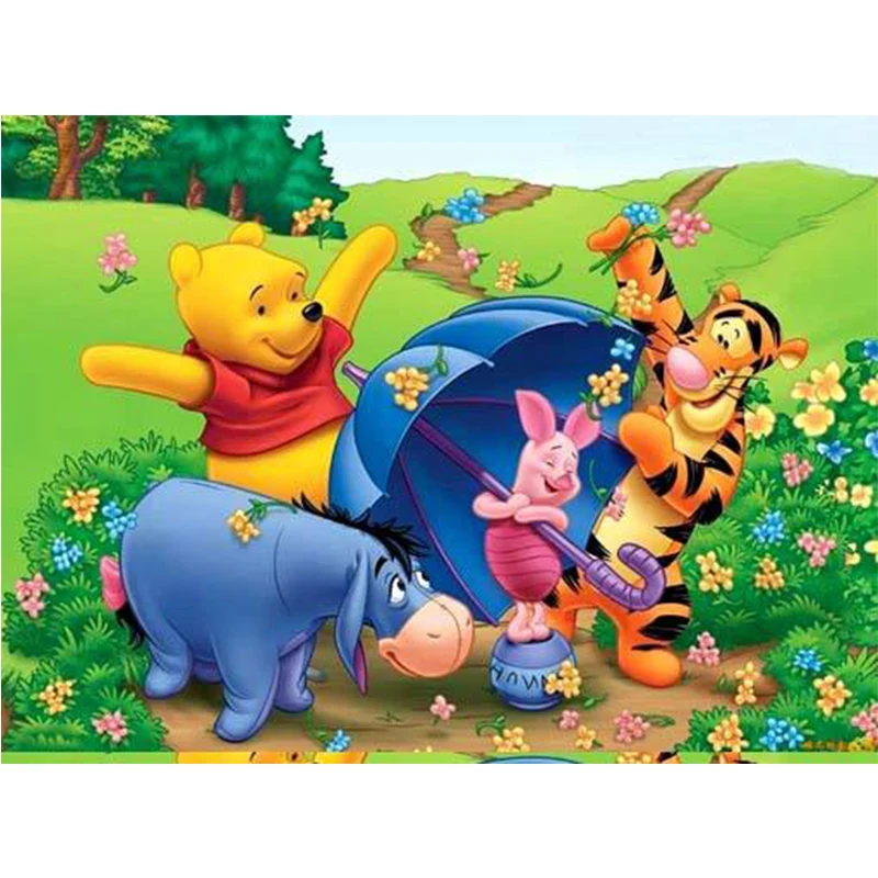 

Full square round Diamond Painting Cartoon Winnie the Pooh Tigger Eeyore Piglet Embroidery Cross Stitch unicorn Needlework B489