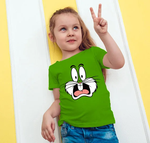 Rabbit Print Men's And Women's T-Shirt Short Sleeve Cartoon Anime T-Shirt Children's Clothing Casual Tops Tee Shirt G0719