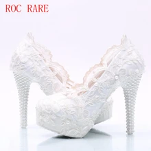 

Beautiful Lace Women Wedding Shoes Custom Heels Handmade Lace Women Party Shoes Prom Pumps ON promotion