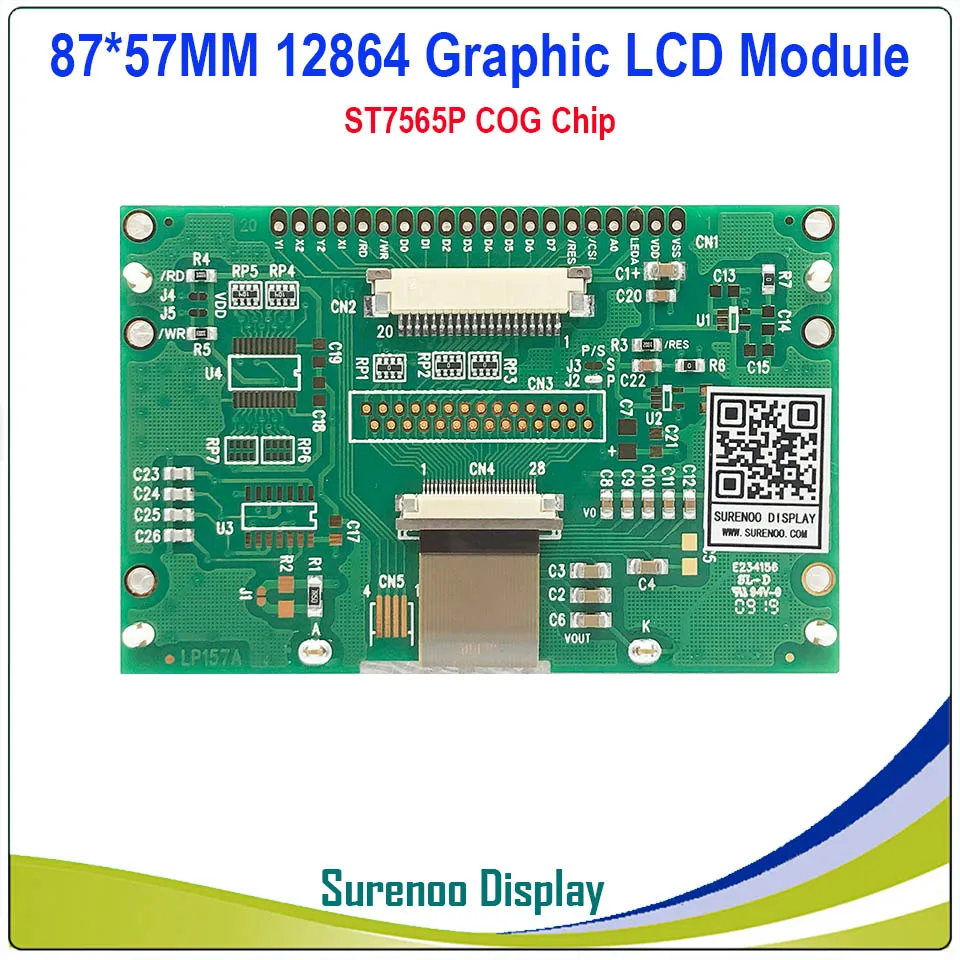 2,9 87*57 мм 12864 128X64 графический COG ЖК-модуль экран LCM встроенный ST7565P, поддержка последовательного SPI (art.: 65ec71ea) - 65ec71ea