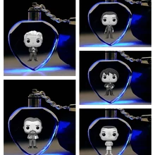 Необычные вещи в форме сердца аниме светодиодный брелок для ключей логотип модельный брелок кристалл игрушка брелок Светильник брелок унисекс Рождественский подарок для влюбленных