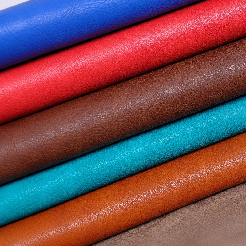 1.3mm thick embossed grain PU leather/ leather fabric for