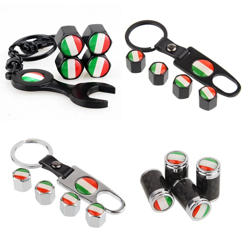 

4Pcs/Set Italy Flag logo Emblem Car Valve Caps Wheel Tires Accessories Stem Caps For FIAT Alfa Romeo Car Styling Car accessories