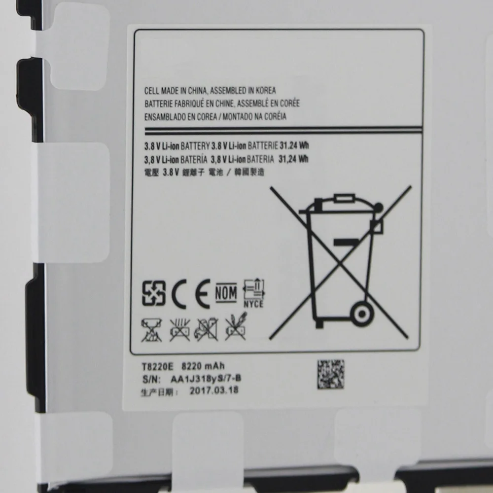 2 шт./лот 8220 мАч Tab T8220E Батарея для samsung Galaxy Note 10,1 Tab T8220E P600 T520 SM-P601 P601 P605 P607 внутренних батарей