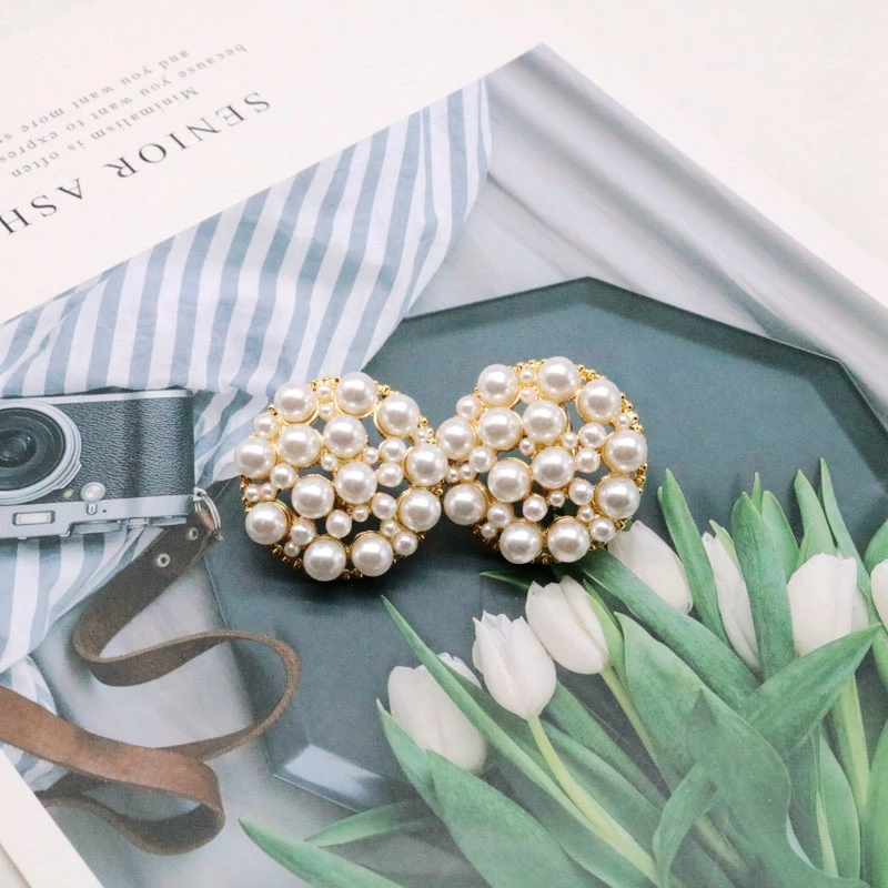 Sweet Pearls Alloy Elegant Clip Earring Wedding Party Jewelry For Girls