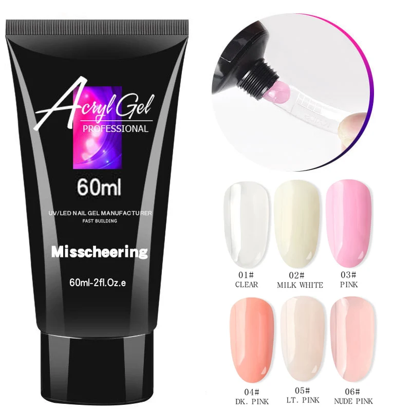 60ml Crystal Extend UV Nail Gel Extension Builder Led Poly Nail Gel Nail Art Gel Lacquer Jelly Acry