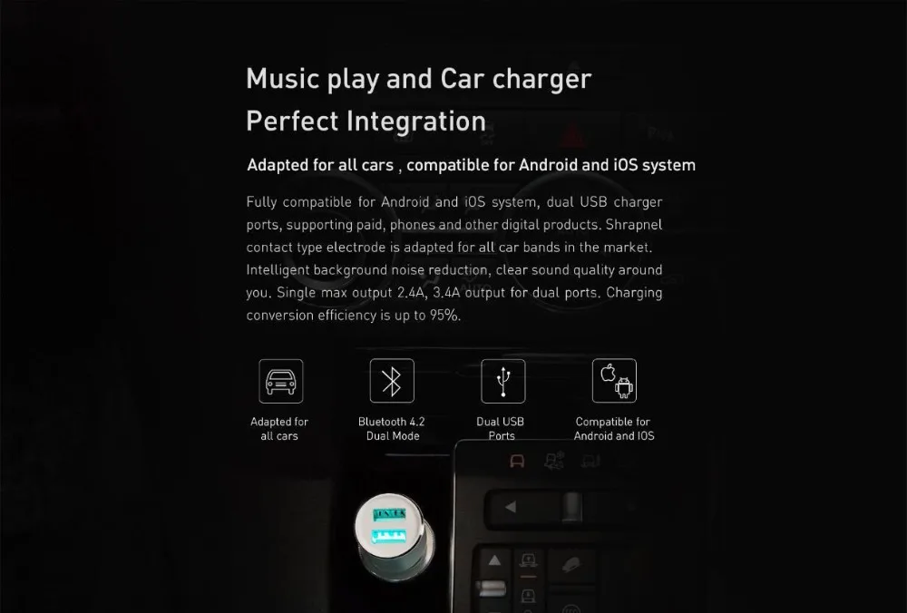 3S Bluetooth 5V 3.4A автомобильное зарядное устройство музыкальный плеер FM умное
