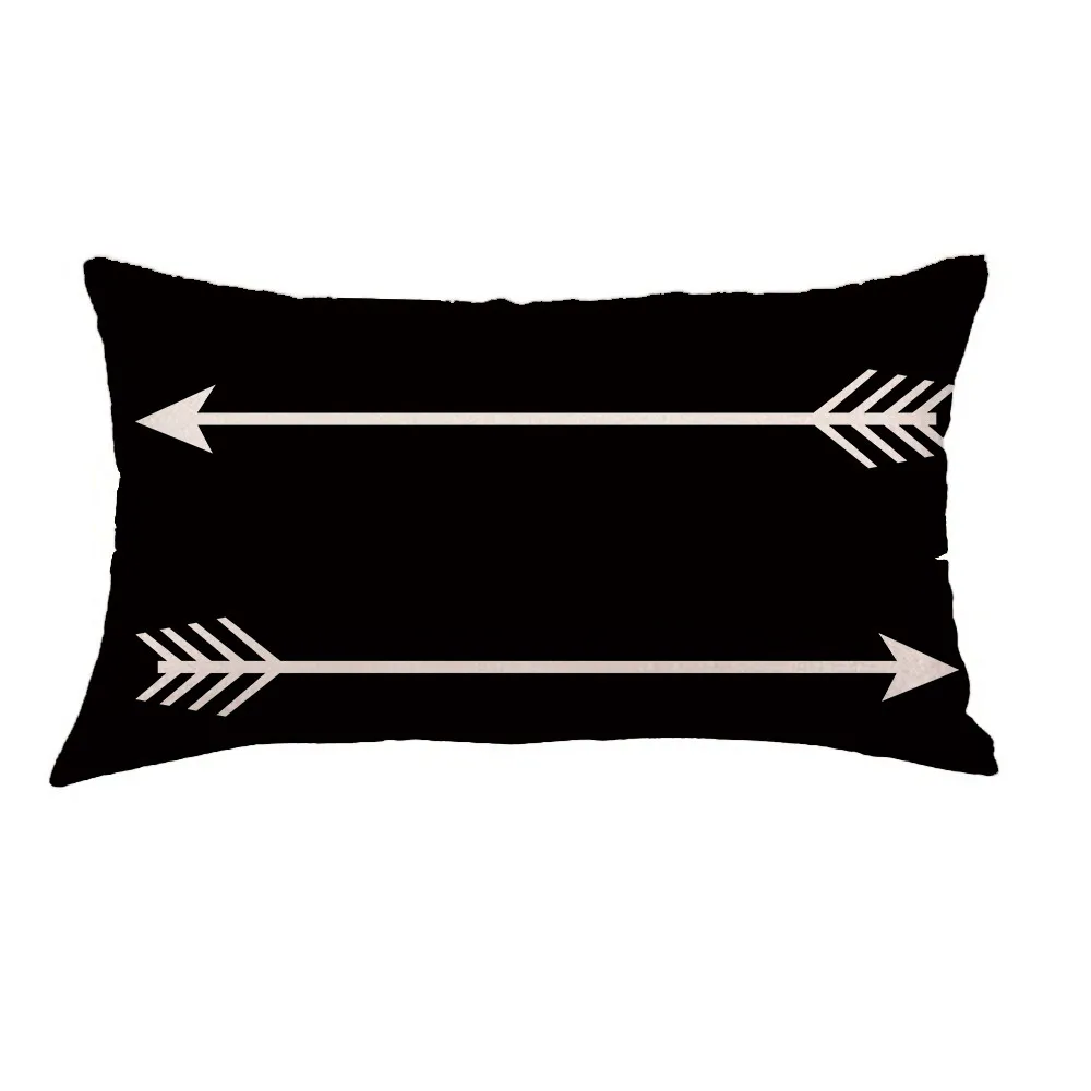 Прямоугольная Черная картина геометрической формы, наволочка, декоративная наволочка, чехол для дивана, наволочка для подушки, 30 см* 50 см, домашний декор