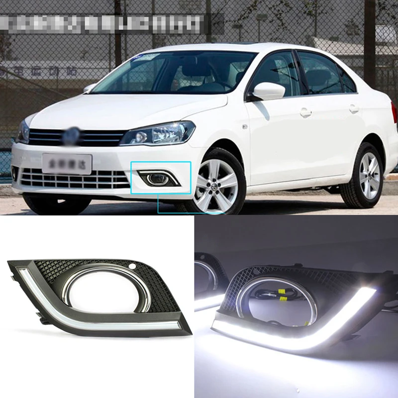 Ownsun New Updated LED Daytime Running Lights DRL With Black Fog Light