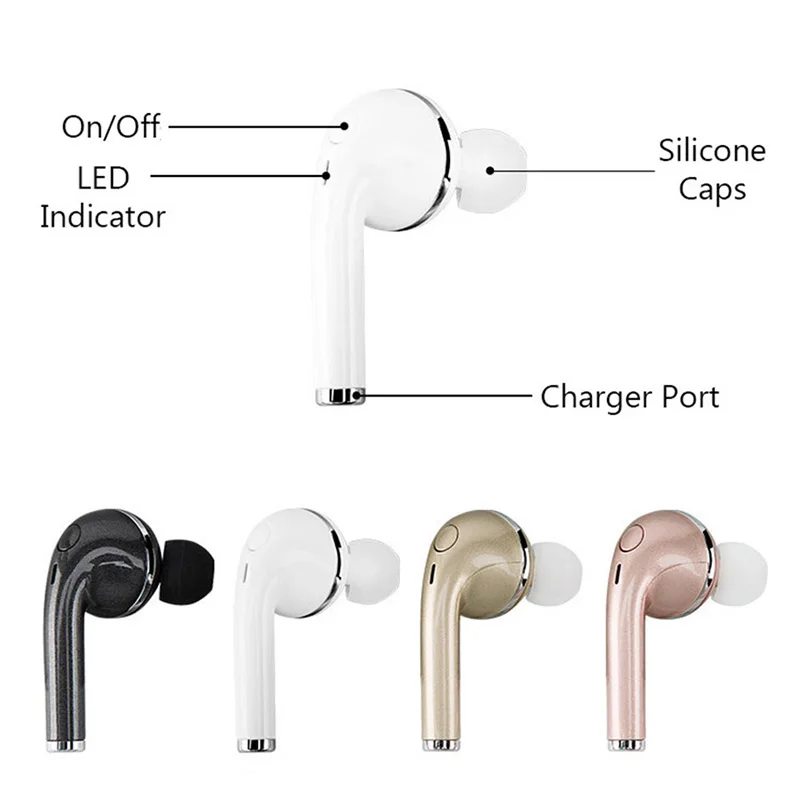 

V1 Bluetooth Earphone Single Ear Earphone Wireless Earphones Headset With Mic For iPhone 6 7 8 X Samsung Xiaomi Mobile Phone