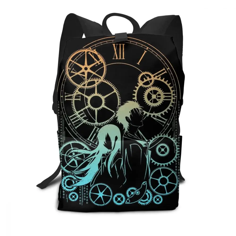

Steinsgate Backpack TIME Backpacks Print Trendy Bag Multi Pocket Student Men's - Women's High quality Sports Bags