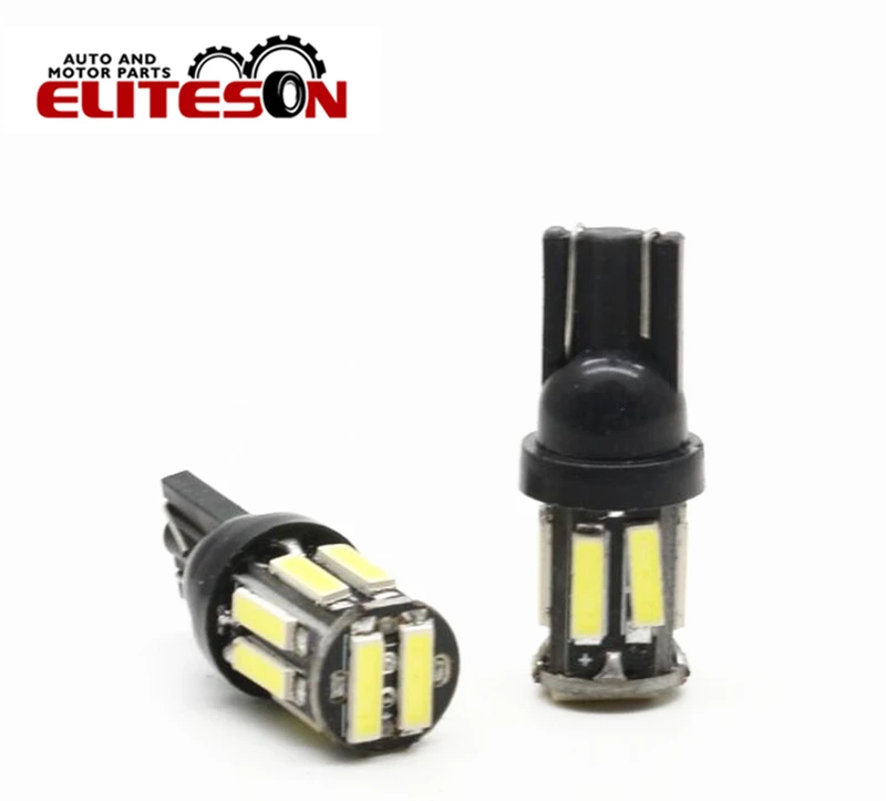 

Eliteson 2 PCS T10 W5W 10SMD 7020 Auto Signal Light High Power Car Turn Signal Roof Light License Plate Reading Lamp