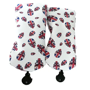 

Cooyute New Unisex Golf wood head cover Skull white Golf driver wood head cover 2Pcs/lot Clubs Golf headcover Free shipping