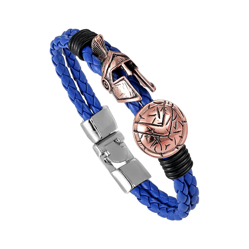 Ретро мужской браслет Спарта воин роскошные кожаные браслеты ручной работы женские браслеты ювелирные изделия прекрасный подарок Pulseira Masculina - Окраска металла: TZ-794