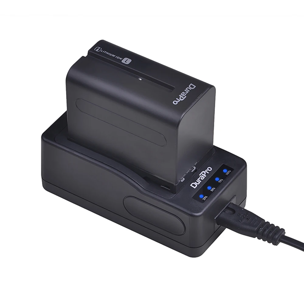 DuraPro 1x7200mAH NP F960 F970 батареи камеры + LED ультра быстрое зарядное устройство для Sony DCR