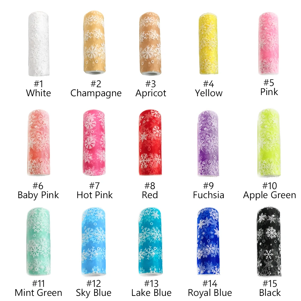 15cm*10 yard Tulle Roll Snow flake Glitter Frozen Organza Fabric Roll Spool Craft for DIY Home Party Wedding Decoration Gifts 15cm*10 yard Tulle Roll Snow flake Glitter Frozen Organza Fabric Roll Spool Craft for DIY Home Party Wedding Decoration Gifts