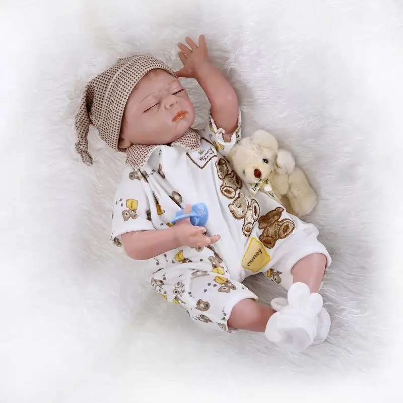 Silicone-Doll-Reborn-Babies-Sleeping-Closed-Doll-Lifelike-Realistic-Baby-Doll-Kids-Growth-Partners-Juguetes-Brinquedos