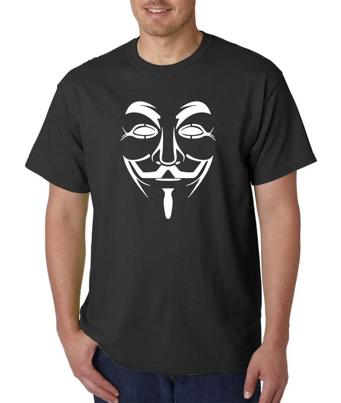 Футболка с изображением маски S-3XL V Vendetta Guy Fawkes Freedom Hacker забавные повседневные