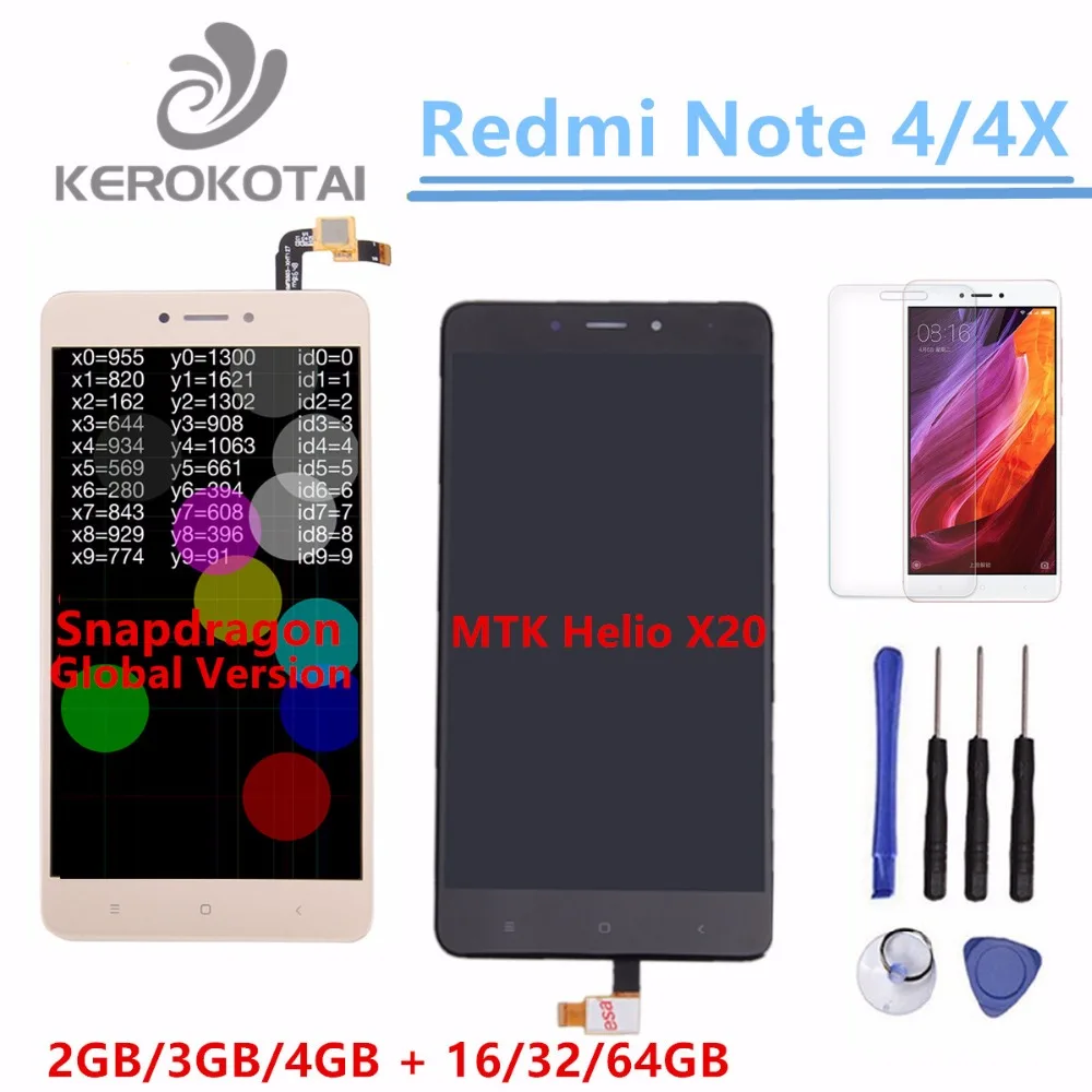 

For Xiaomi Redmi Note 4 4X LCD Display Global Version Snapdragon 625 Touch Screen Digitizer MI Hongmi Redmi Note 4 LCD Assembly
