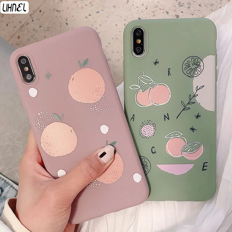 

Matcha Orange Soft Silicon Case for iPhone 6 6splus 7 8 8Plus Summer Fruit Cool Etui Fundas for iPhone X XS XR XSmax Cases Coque