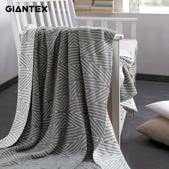 

GIANTEX Cotton Knitted Plaid Winter Nordic Throw Blanket For Beds Adult Bedspread on the bed sofa manta mantas de cama koc deken