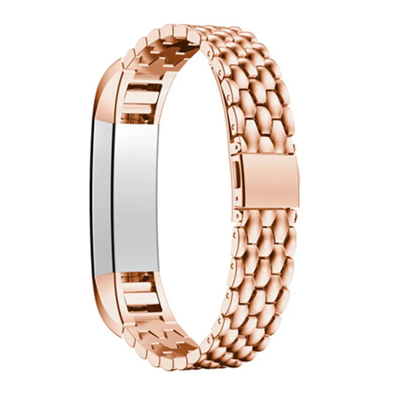 Высококачественный ремешок для часов, роскошный ремешок для часов из нержавеющей стали, ремешок для Fitbit Alta Tracker, сменные Ремешки для наручных часов, роскошный - Цвет: Rose gold