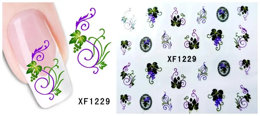 30 стилей! Модный лак для ногтей, наклейки, цветочный дизайн, переводные наклейки для ногтей - Цвет: XF1229