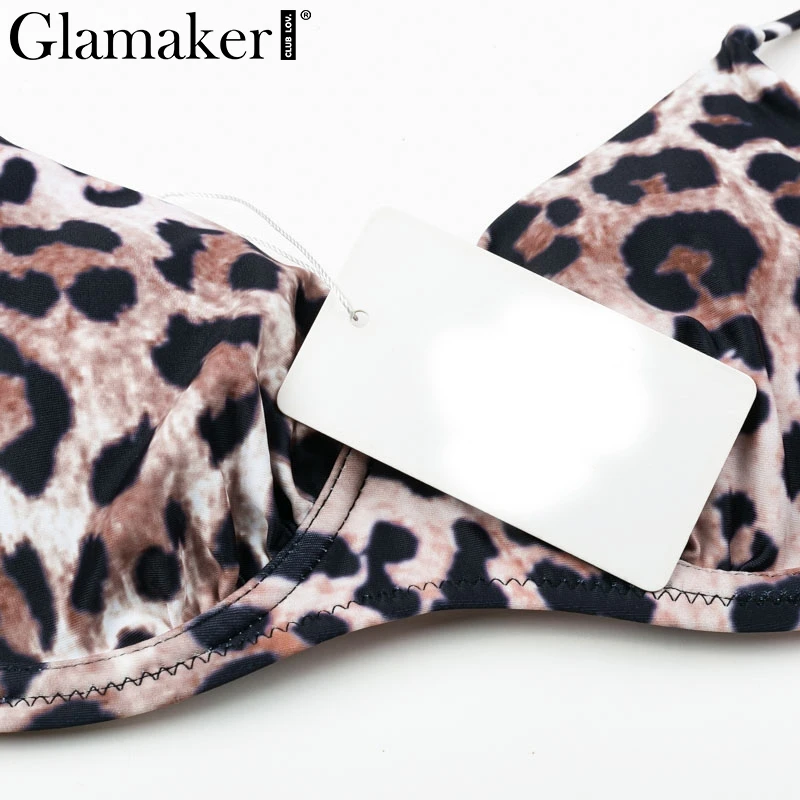 Glamaker Leopard sexy string купальник боди Женский женские костюмы из двух предметов короткий комбинезон Комбинезоны женские летние пляжный