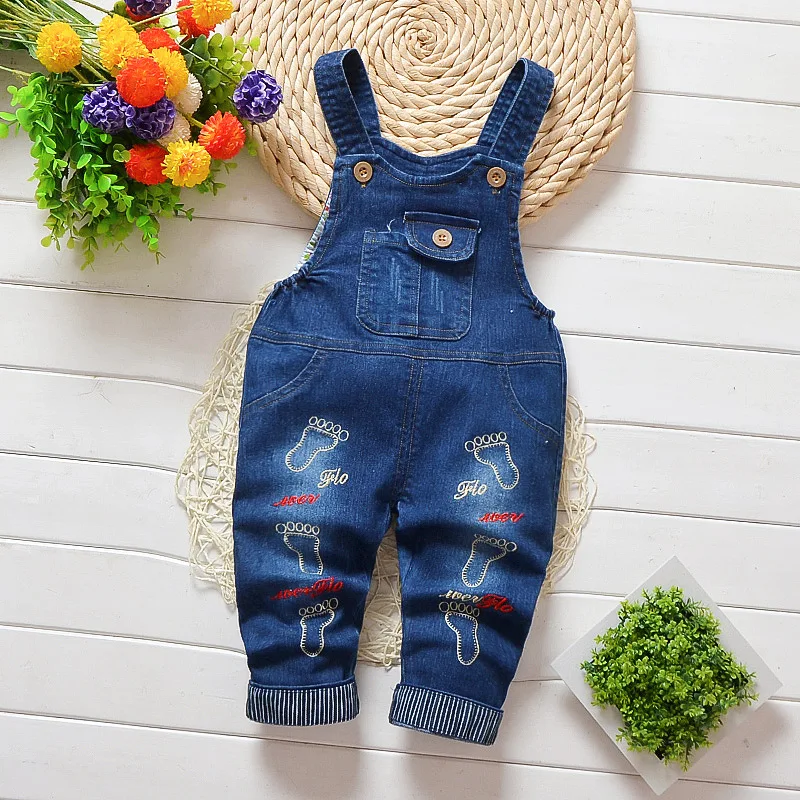 

Babyinstar Toddler Girls Bib Pants Arrival Denim Overalls Children Cartoon Foot Pant Kids Trousers For Boys Girls