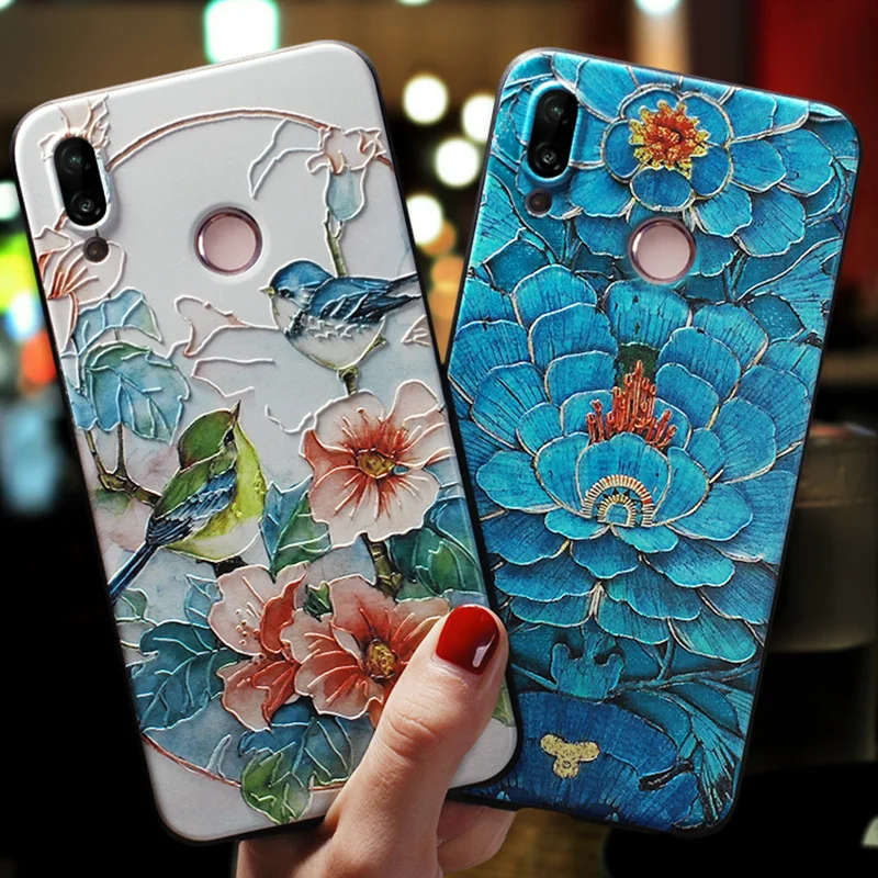 Рельефный рельефный чехол из ТПУ с цветочным рисунком для Xiaomi Mi A3 8 A1 A2 Lite 6X F1 Redmi K20
