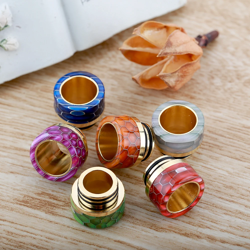 

2018 Newest ATHENA SS Gold Plated Snake Pattern Epoxy Resin 810 Drip Tips for TFV8 TFV12 10pcs A Lot