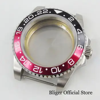 

High Quality Automatic Watch Case Sapphire Glass Rotating Black Red Watch Bezel Ring Fit ETA 2836 Automatic Movement