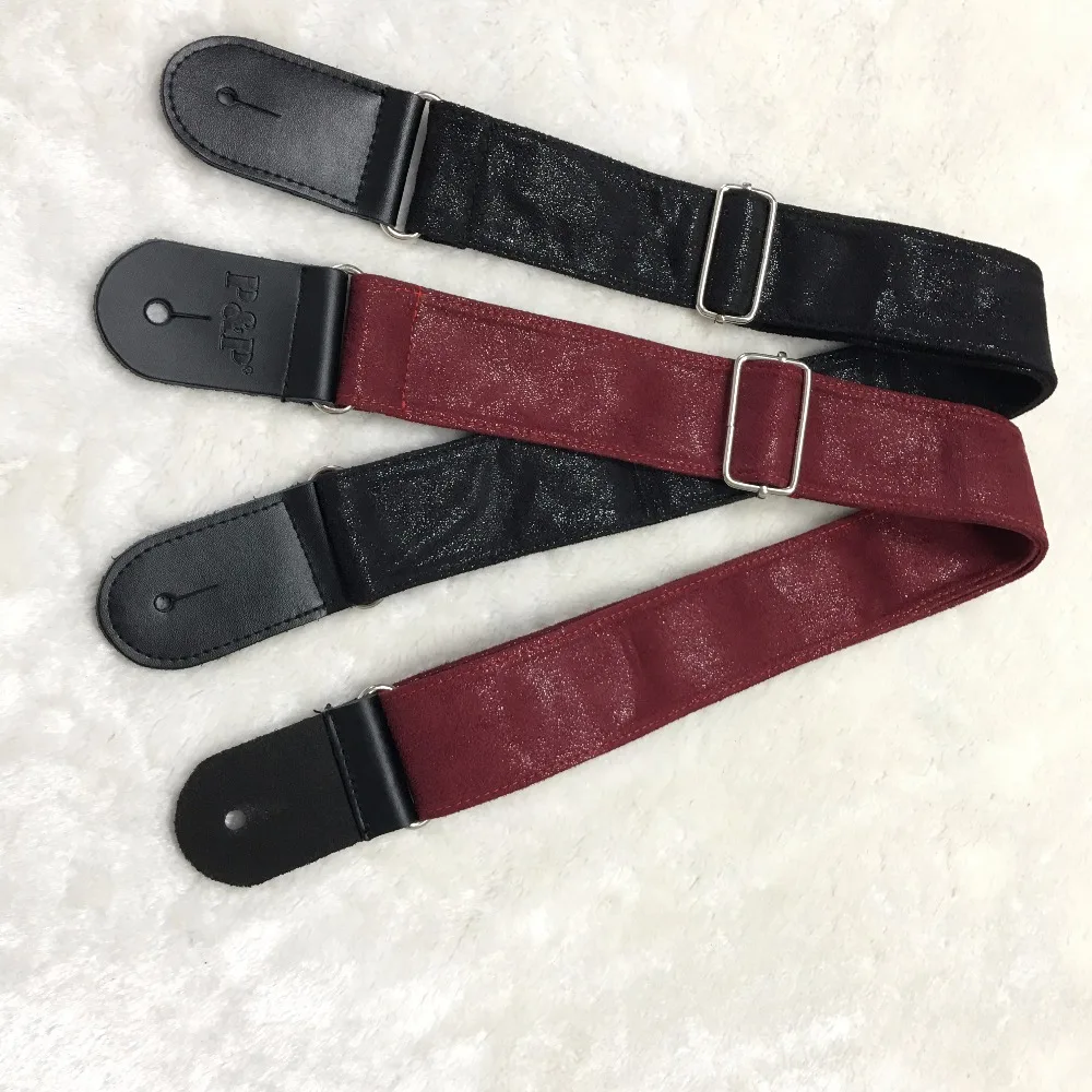 

Very Soft leather PU 4 color black ,red ,blue ,brown acoustic fold guitar strap S1557