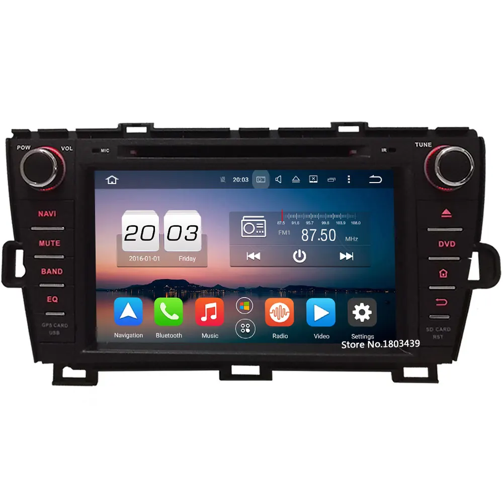 

4GB RAM 32GB ROM Android 6.0 8" Octa Core 4G WIFI DAB+ Car DVD Player Stereo Radio For Toyota Prius RHD 2009-2015 GPS Navigation