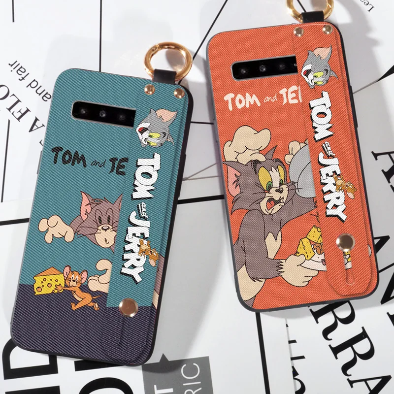 

Cat and Mouse Case For Samsung Galaxy S6 S7 Edge S8 S9 S10 Plus Silicone Wristband Back Cover Case For Samsung S10 Lite S10E