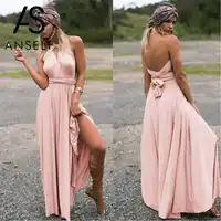 Anself Sexy Lange Kleid Brautjungfer Formales Multi Weg Wrap Cabrio Unendlichkeit Maxi Kleid Rosa Aushöhlen Party Verband Vestidos