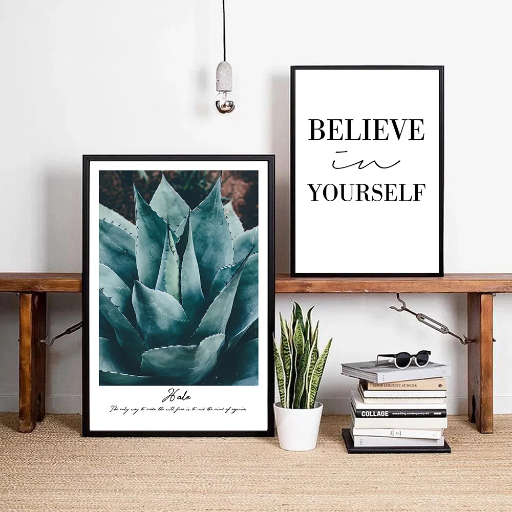 

Flower Plant Motivational Poster Qoute Wall Art Canvas Nordic Style Print Minimalist Painting Decorative Picture Home Decor