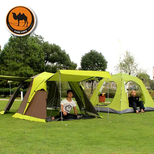 Best price at $140 Cheap Camping four-door 3-4 person ultralight tent for trekking camping Equipment Alpinism waterproof beach tent double layer