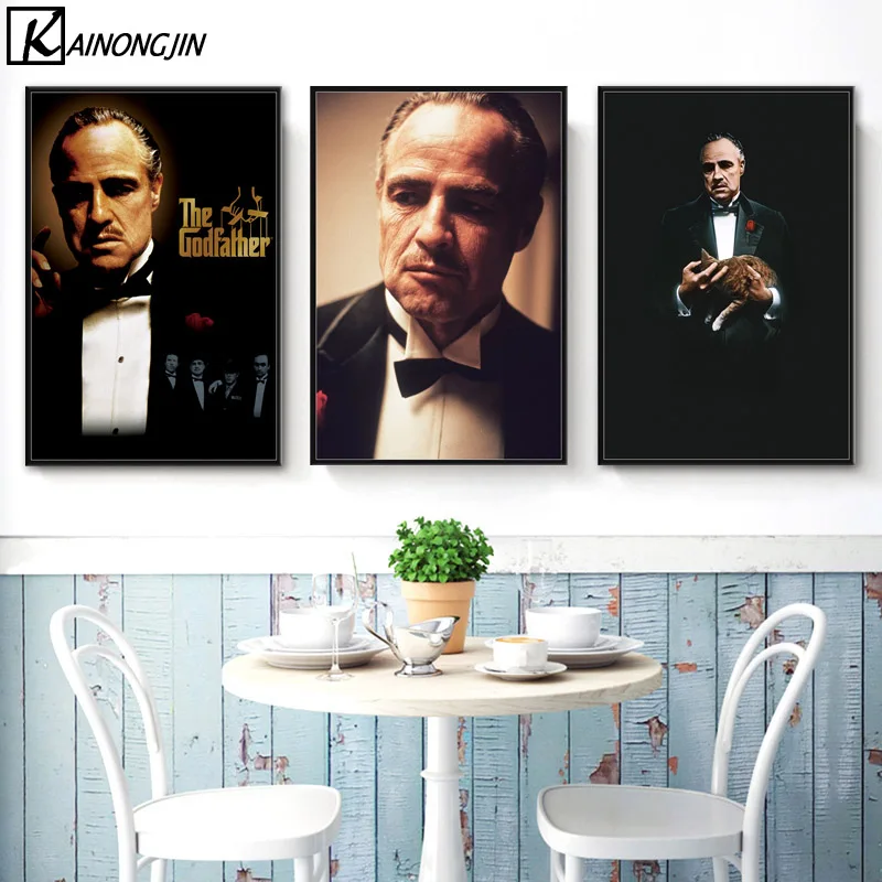 

Marlon Brando Poster Classic Movie The Godfather Posters and Prints Wall Art Canvas Painting Room Decorative Home Decor